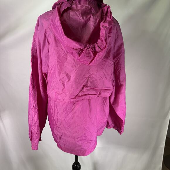 Vintage Eddie Bauer Pink Windbreaker Jacket. Vibrant Pink. Womens Large. - Picture 2 of 8